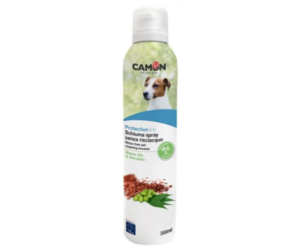 Camon Protection Schiuma Spray Senza Risciacquo Neem Sandalo Cane/Gatto 300ml