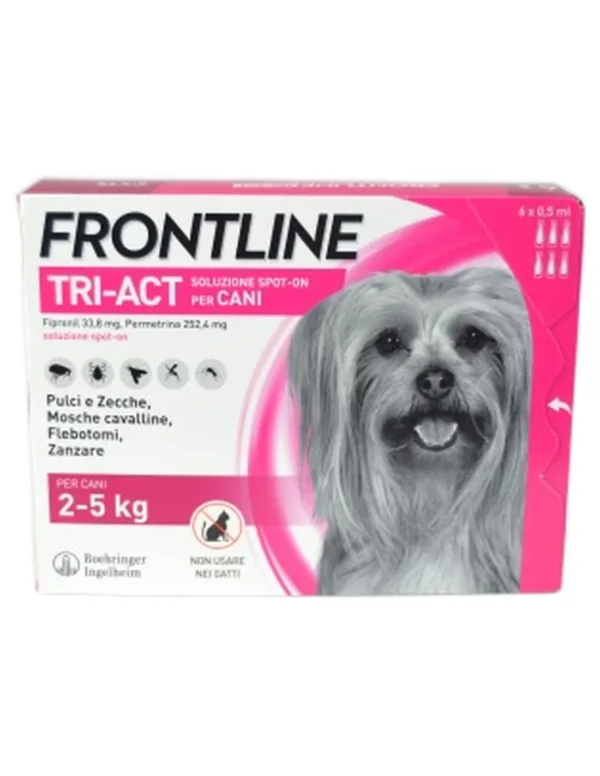 Frontline Tri-Act cani da 2 - 5 Kg 6 pipette